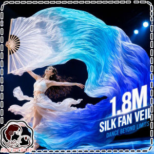 1.8M Gradient Long Silk Dance Fan Streamer Bamboo Ribs For Classical Dance Stage Show Kipas Tarian