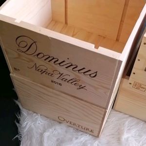 4 for 65 wooden wine boxes or crates for decoration or planting or storage or DIY art and crafts or other furniture purpose or projects purposes