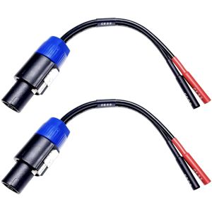 CESS-095 Speakon Plug to Banana Female Jack Speaker Cable Adapter 680 Strand Tinned Copper Wire 2-Channel