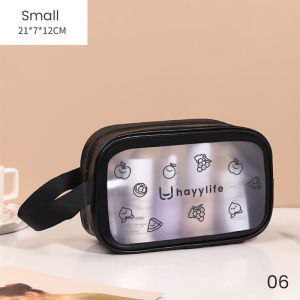 Hayylife Tas Kosmetik Tahan Air - Kapasitas Besar Transparan Tas Kosmetik Traveling Portabel Tas Penyimpanan Kosmetik HL-AGB610