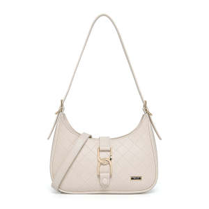 ENJI Tas Selempang Wanita Chic Hitam/Cream/Ivory Desain Quilted Kulit