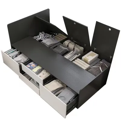 Small Household Tatami Single Bed 1.2m High Storage Panel Bed With Drawers Double Bed 1.5m Customisable