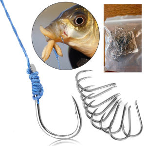 Bingolife 50PCS Kait Pancing Carbon Jepang Dengan Kail Fishing Hook Kepala Tajam Tahan Lama Pengait Berduri