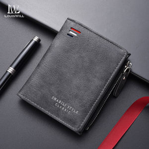 LouisWill Fashion Short Wallet Mens Retro Soft PU Multi-Functional Wallet Large Capacity Business Purse Multi-Card Position ID Credit Cards Holders Coin Pouch Bag