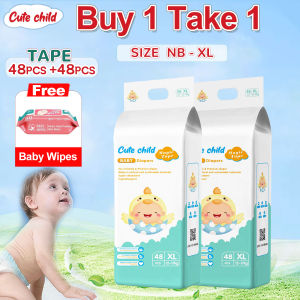Cute Child 【Buy 1 Take 1】Free Gifts Baby Wipes Baby Diapers Size L 9-14kg Disposable Diapers Breathable Diapers Skin Friendly