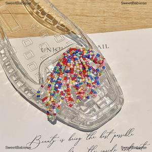 [COD] SweetBabiese Dopamine Handmade Beaded Jelly Shoes Sandals Accessory DIY Decorative Shoe Flower Slippers Shoe Buckle Accessories