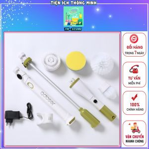 Chổi cọ sàn nhà cọ sàn toilet cọ vệ sinh nhà tắm không dây. Chổi điện cọ rửa đa năng 4 đầu thông minh - TT1338