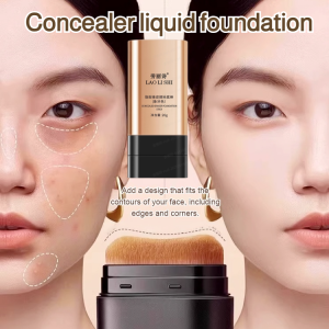 Moisturizing foundation stick perfect concealer foundation stick with brush Brightening skin tone waterproof and long-lasting oil control concealer