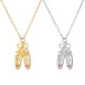Aesthetic Ballet Shoe Pendant Necklace Bowknot Choker Trendy Clavicle Chain Unique Neck Jewelry Perfect Graduation Gift. 