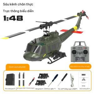 Máy Bay Trực Thăng Điều Khiển Từ Xa UH-1 – 6 Kênh Bay Ngược Biểu Diễn Kỹ Thuật Thiết Kế Chân Thật