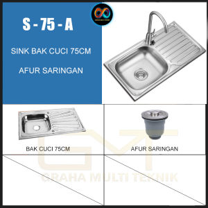 Bak Cuci Piring Stainless Steel 75cm I Wastafel Dapur Stainless 75cm x 40cm Food Grade