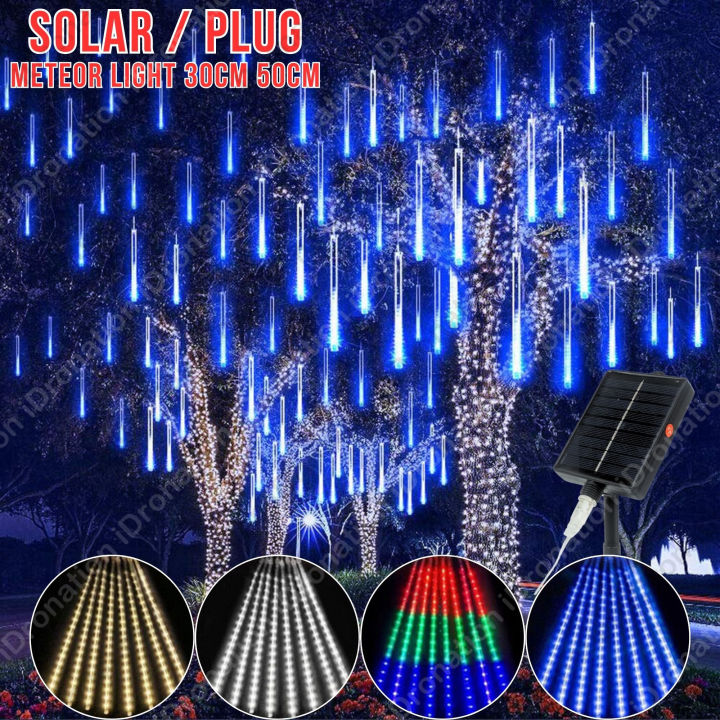 Lampu Raya Meteor Solar 30CM 50CM Outdoor Meteorite Shower Drop Rain 8 ...