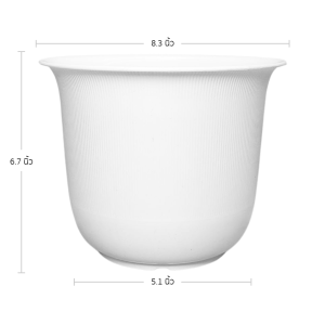 กระถาง กระถางต้นไม้ มินิมอล ถ้วยจีน ขนาด 8 นิ้ว สีขาว 50 ใบ ชิ้น อัน
