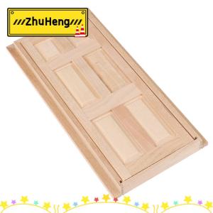 zhuheng 1 12 Dollhouse thu nhỏ 6 Bảng điều chỉnh nội thất cửa gỗ tự làm phụ kiện nội thất
