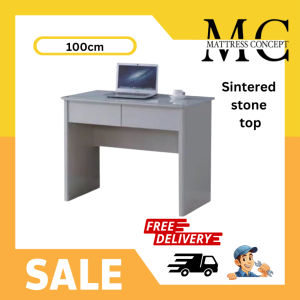 🔥【LOCAL SELLER】🔥 Duke Sintered Stone Top Study Table 100cm/120cm/140cm( free delivery and installation)