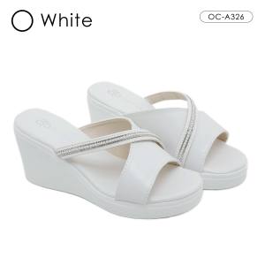 OCTAVIA Sandal Slide Slip On Wedges Heels Wanita #OC-A326