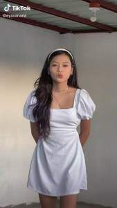 Best Seller White Dress For Women Puff Sleeve Cut Out Dress fit up to Medium Only