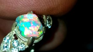 Cincin Perempuan Batu Kalimaya Milky Banten Ring Perak