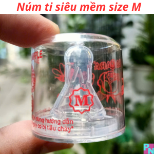 Núm vú Cacara núm ti sử dụng cho bình sữa cổ hẹp Jumi Mirai Cacara núm vú siêu mềm chống sặc chống đầy hơi không BPA