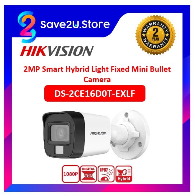 Hikvision Ds-2ce16d0t-exlf 2mp Smart Hybrid Light Fixed Mini Bullet 