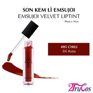 Son kem lì Emsujoi Velvet Liptint 5ml (made in Korea siêu bám dính không lem trôi không gây khô môi 5 tông màu thời trang) 2Trucos