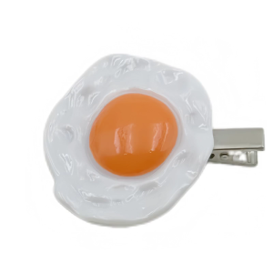 Fun Heart Shaped Sunny Side Up Hairpin Lightweight Resin Hair Accessory For Women Girls