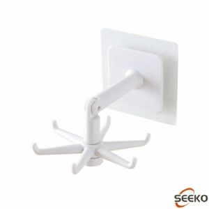 Seeko 360 degree rotating kitchen hookself-adhesive hook wall hanging door hook handbag hanger