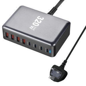 320W Quick Charge GAN Wall Charger Type-C PD Universal USB Travel Adapter Laptop UK/EU /US Type Type-C PD Wall