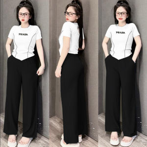 Set thun gân áo vạt bầu - sọc thể thao siêu xinh - sản phẩm y hình