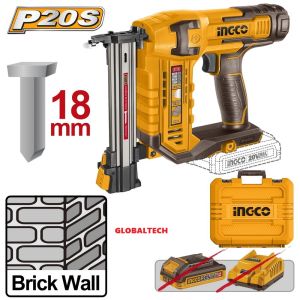INGCO CSTLI3805 HEKTER TEMBAK DINDING 20V BRUSHLESS CORDLESS CONCRETE NAILER