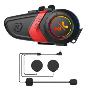 EKLEVA LX3 Motorcycle Helmet Bluetooth Headset Handsfree Wireless Earphone Helmet Waterproof Headphones Music Player With Light