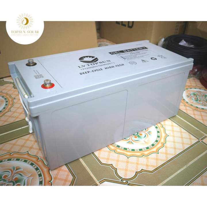 Bộ ắc Quy Gel 12V-200AH LV TOPSUN 6-GFM-200 Dành Cho Hệ Lưu Trữ Điện ...