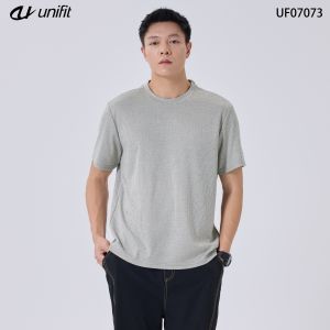 UNIFIT Mens Ribbed Knit T-Shirt Premium Textured Stretch Fabric Casual Tee Minimalist Streetwear UF07073