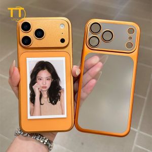 Tri-Town Matte Phone Case For iPhone 17 16 11 15 14 13 12 Pro Max Air Anti Fingerprint Ultra-thin Can Place Cards Back Cover