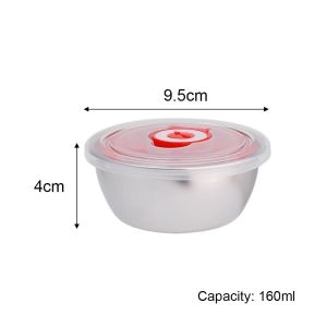 BETTERFORM 1Pcs with Lid 304 Stainless Steel Bowl Children Food Bowl Microwave Bento Lunchbox Sealing Bowls Containers Leak-Proof Fresh-keeping Bowl
