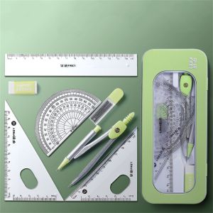 DFYER56 Eraser Office Math Measuring Tool Triangle Ruler Drawing Compass Compasses Set Straight Ruler Geometry Protractor Math Drawing Tool