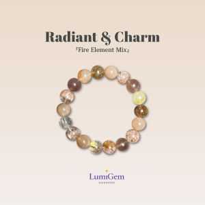 LumiGem Radiant Crystal Bracelet – Strawberry Quartz Fire Rutilated Quartz Red Jelly Flower