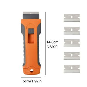 Razor Blade Scraper with Spare Blades / Telescopic Adjustable Glue Remover Knife / Window Glass Surface Sticker Paint Residue Cleaning Scraper