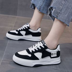 Giày thể thao nữ mới mùa xuân giày thể thao đế dày thông thường giày trắng phong cách học sinh giày thể thao tăng chiều cao