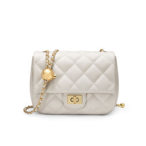 GOLF QUALITY Crossbody Leather Bag Women Small Shoulder Mobile Phone Bag Purse Buckle Cross Bags for Ladies Handbag Fashion Golden Shoulder Strap Lingge Chain 2026