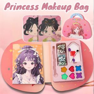 Girls Makeup Bag Princess Makeup Bag Kids Make Up Toy Sticker Book Girls Gift