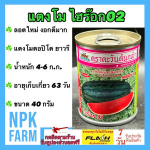 ตะวันต้นกล้า แตงโม ตอปิโด ไฮร๊อก 02 ขนาด 40 กรัม หมดอายุ 09/2569ไฮรอค งอกดี ทรงยาวรี ผิวเขียวเข้ม ติดผลดก น้ำหนัก 4-6 กิโลกรัม อายุ 60 วัน