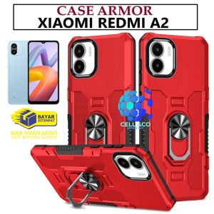 Case Armor XIAOMI REDMI A2 Iring Cincin Magnetic Kesing Hp Protect kamera Premium Hard Case Standing Robot Pelindung Kamera