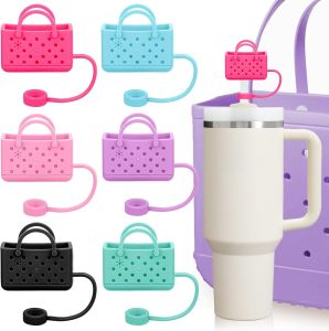 Straw Cover Cap for Stanley Cup Cute Beach Bag Straw Topper for 40/30oz Tumbler Bag Straw Cover for Stanley Cup Accessories