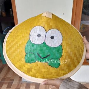 Topi caping lukis anak motif kartun / caping karnaval anak unik
