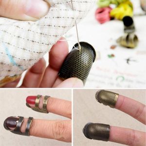 OUREAL 1/10pcs Home DIY Crafts Handworking Antique Ring Thimble Finger Protector Metal