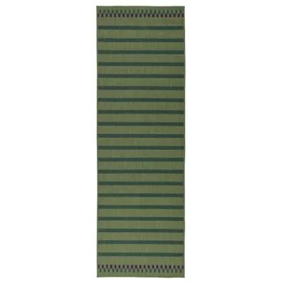 Rug flatwoven in/outdoor waterproof - green purple/striped