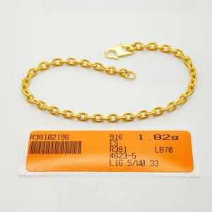 Rantai Tangan P olo Laser Cut Kosong Emas 916 Yon Hing