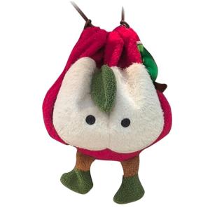 Girls Soft Crossbody Bag Lovely Cartoon Backpack Japanese Styles Messengers Bag Plush Apples Shoulder Bag Stuffed Bag
