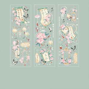 TSEVD งานฝีมือดีไอวาย สติ๊กเกอร์ภาพตัดปะรูปดอกไม้มูนไลท์ งานทำมือ ตกแต่งด้วยการตกแต่ง สติกเกอร์เลเซอร์โฮโลกราฟฟิก ฝันในฝัน พีวีซีพีวีซี รูปลอกเลเซอร์สวยงาม สมุดเก็บภาพแล็ปท็อป